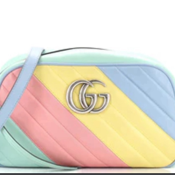 Gucci Pink and Yellow Cosmetic Bag with Quilted Design - Picture 6 of 6